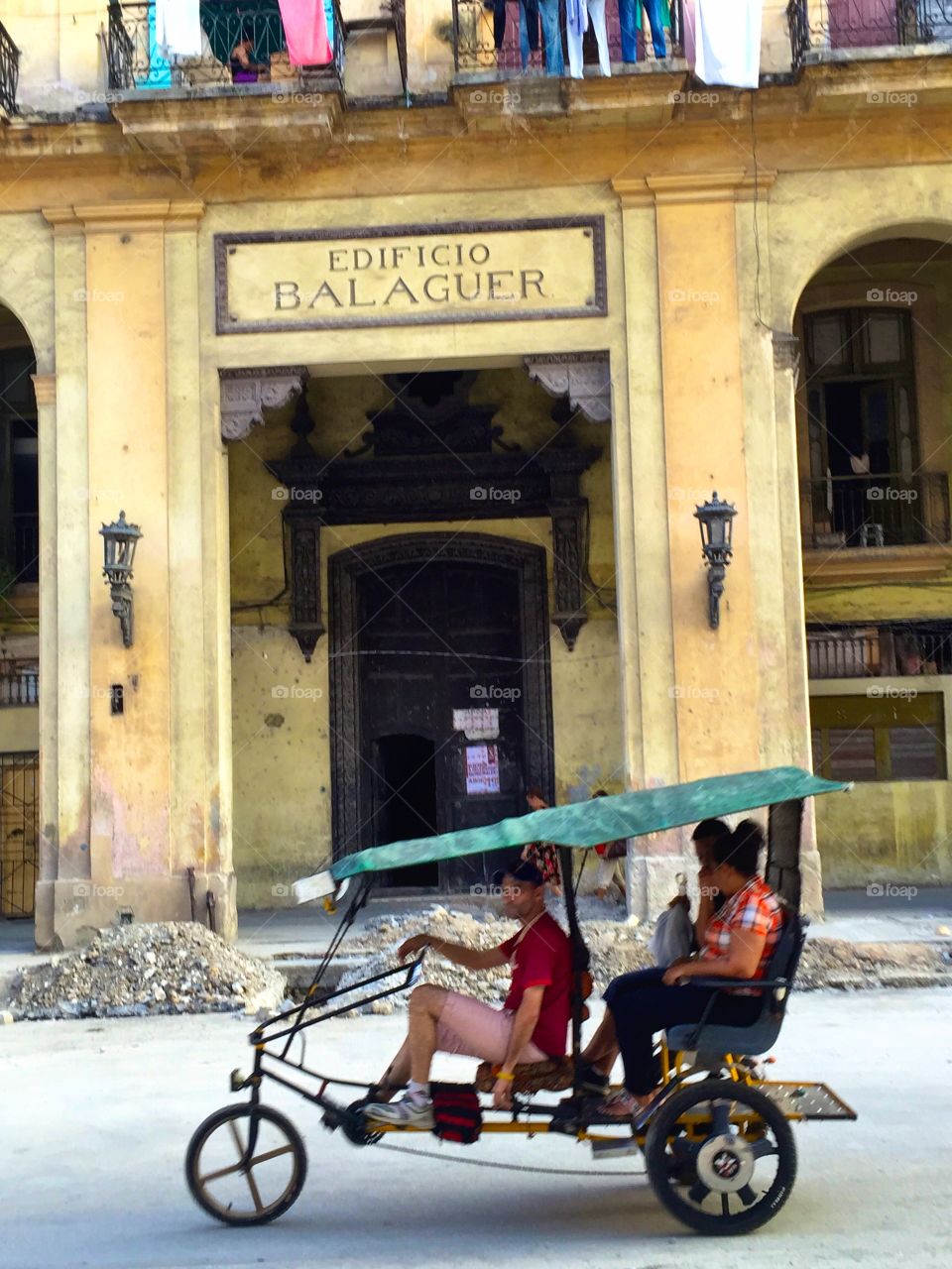 Yellow Building in Havana Cuba . Old yellow building in Cuba