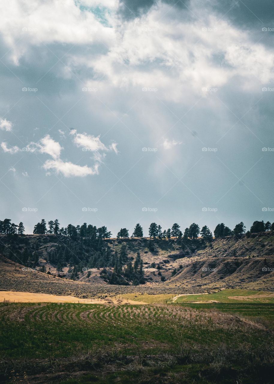 Plains and fields present in one valley.