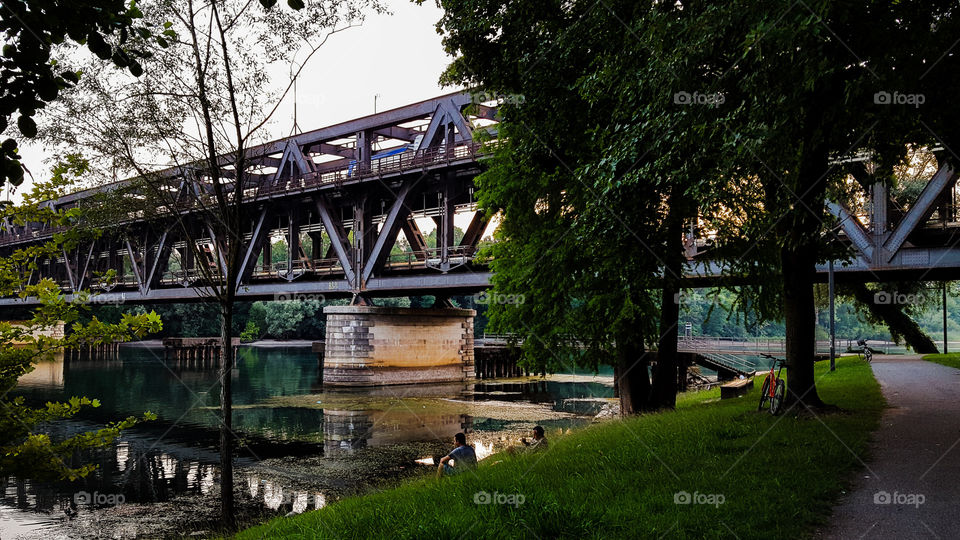 Bridge in Lake Maggiore in Italy
