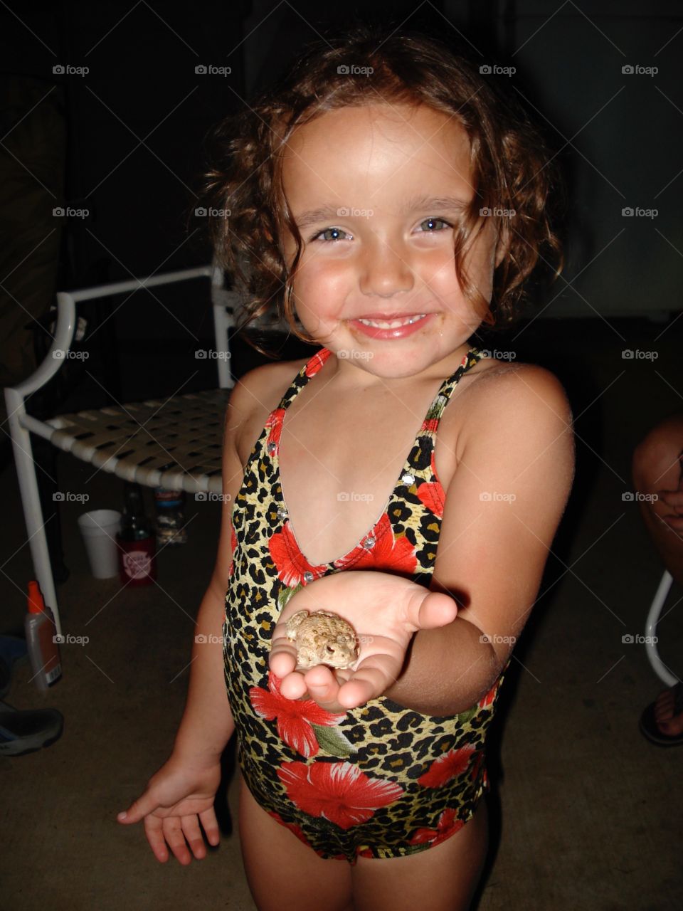 Girl with toad