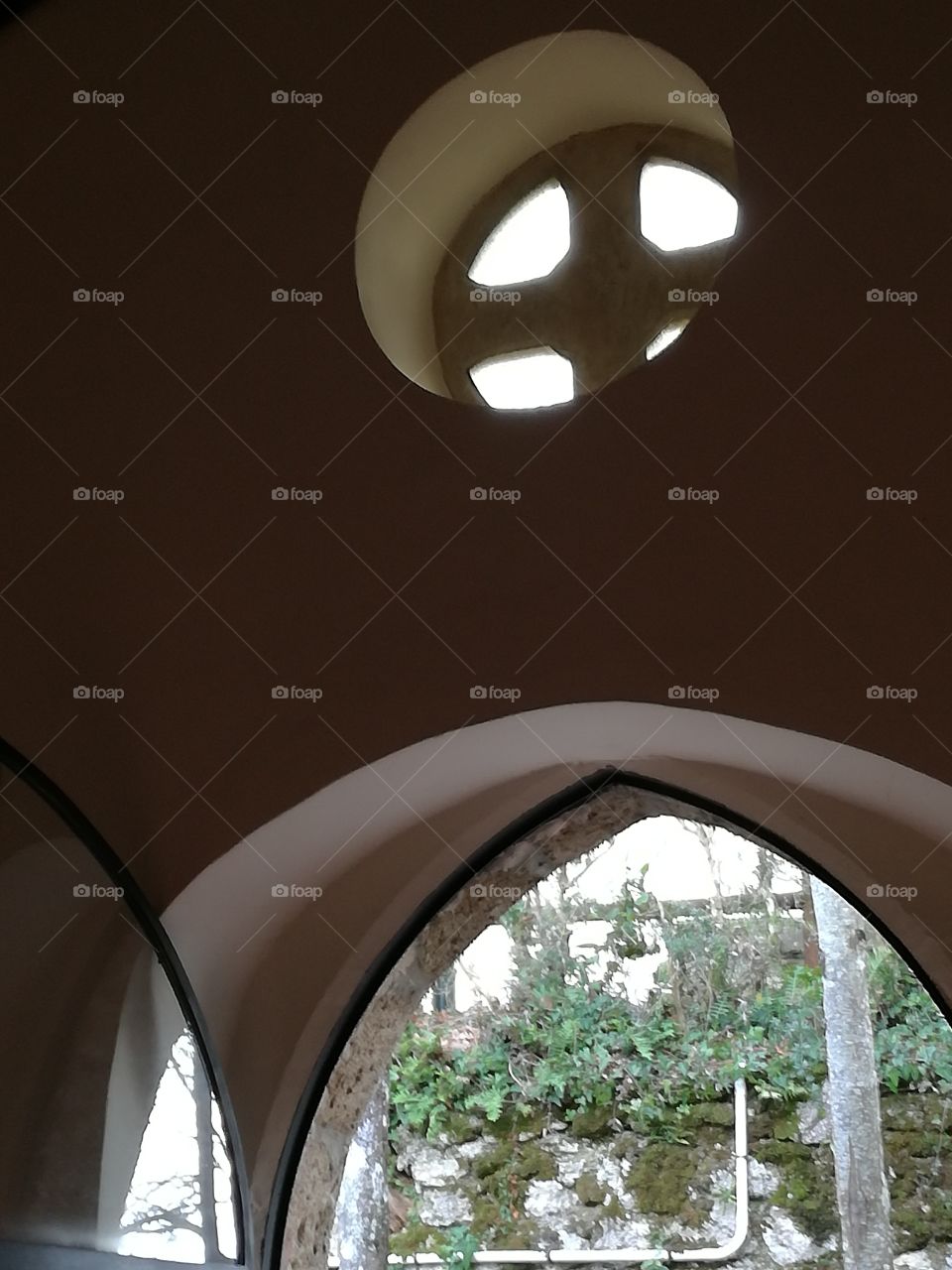 Inside and outside Forest view from St. Inside and outside. St Francis Sancuary