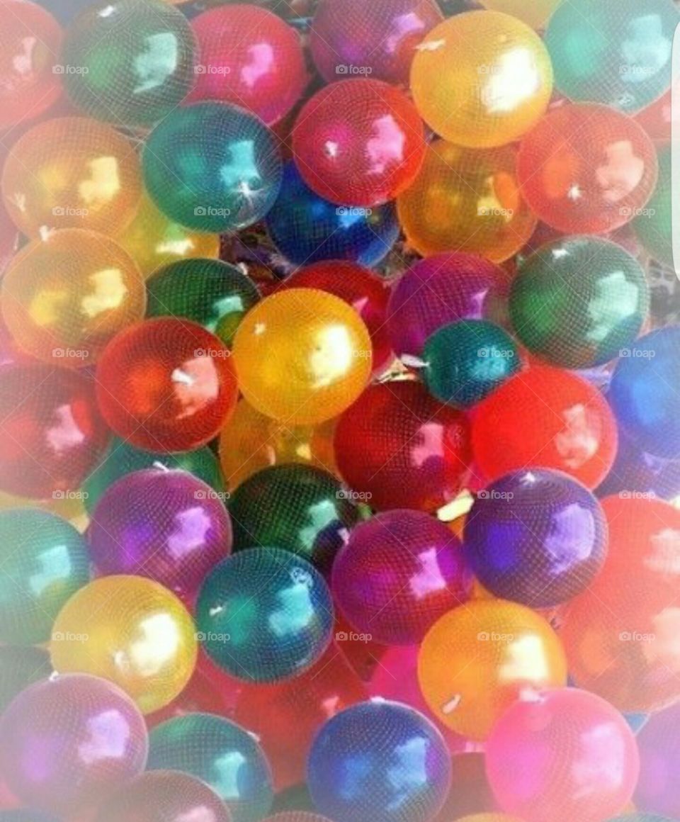 Colorful marbles close up