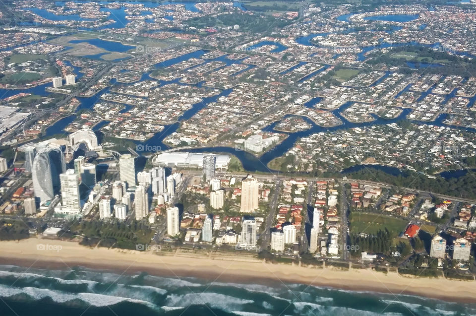 Flying over Australian coast