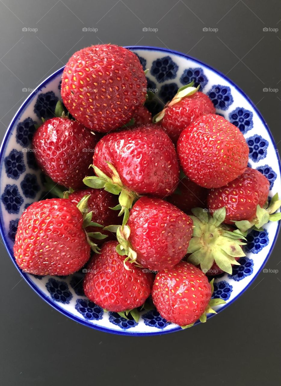 Summer harvest, red delicious strawberries 