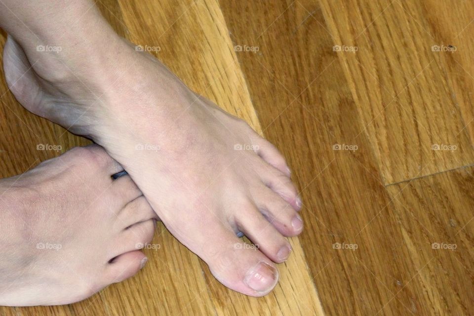 Bare feet of Caucasian female 