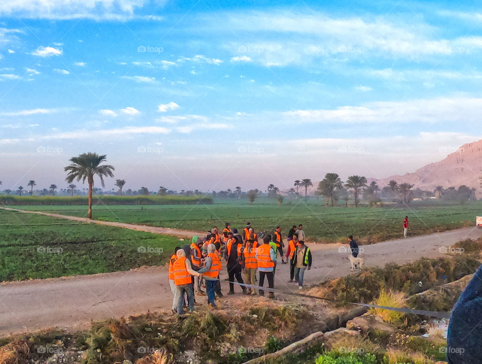 Balloon staff team are trying to control balloon down