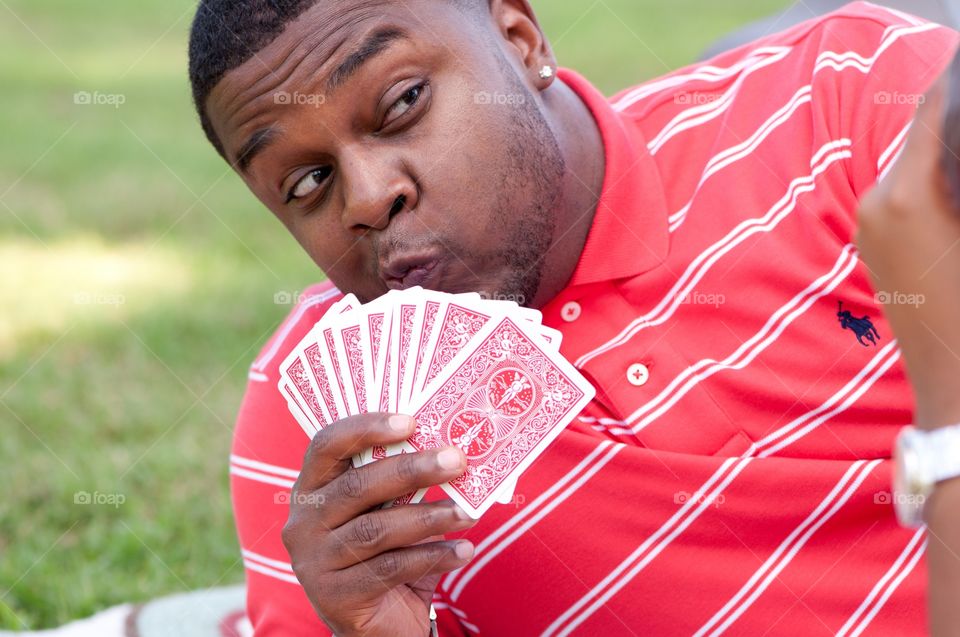 Guy With playing cards
