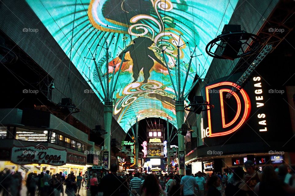 Quite an amazing night at the Fremont Street Experience in Las Vegas 
