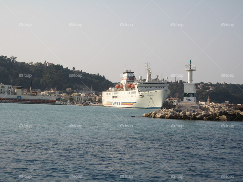 cruiser ship in harbour