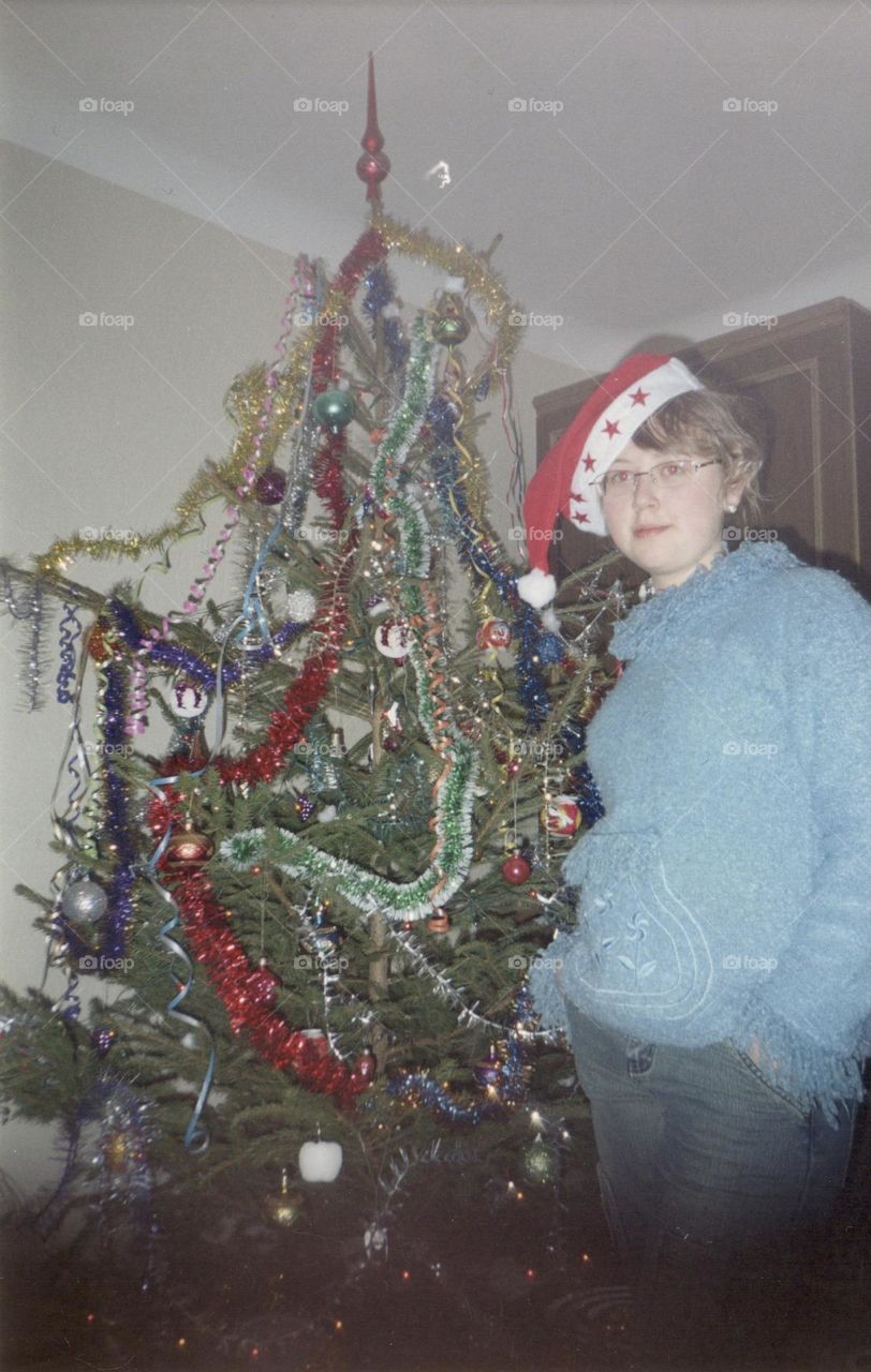 New Year Tree and girl