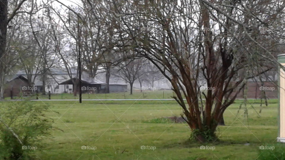 farm house after rain