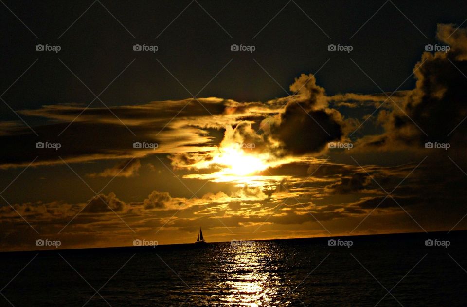 Sunset sail. Sunset sail