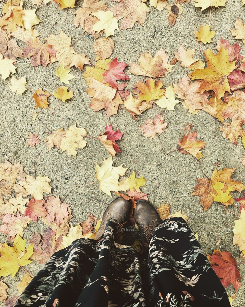 Golden fall and shoes
