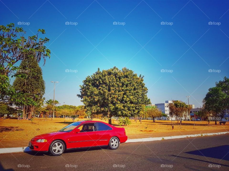 carro vermelho Honda civic