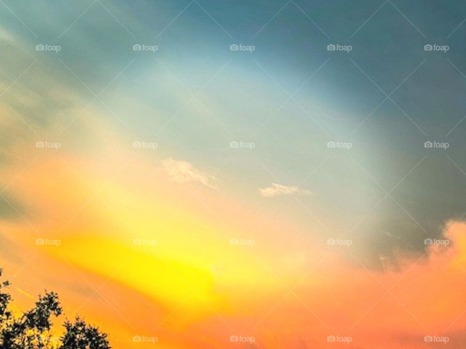 Amazing sunset with a fascinating Orb.