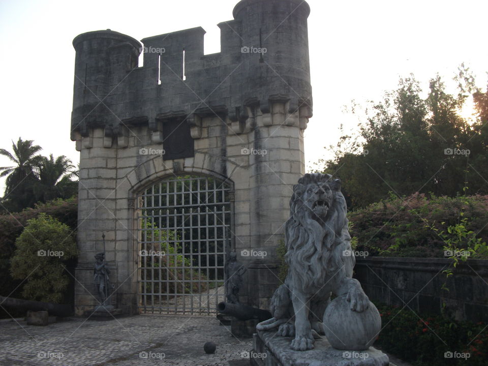 Reprodução of a castle entrance. Museum Brennand, Bahia, Brazil.