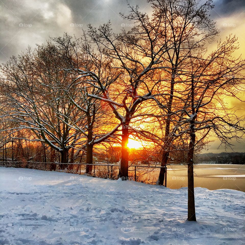 Sunset after a snow storm 