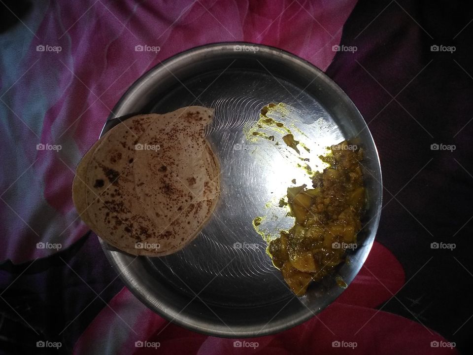 chapati with spicy vegetable.it is so yummy.I love it.