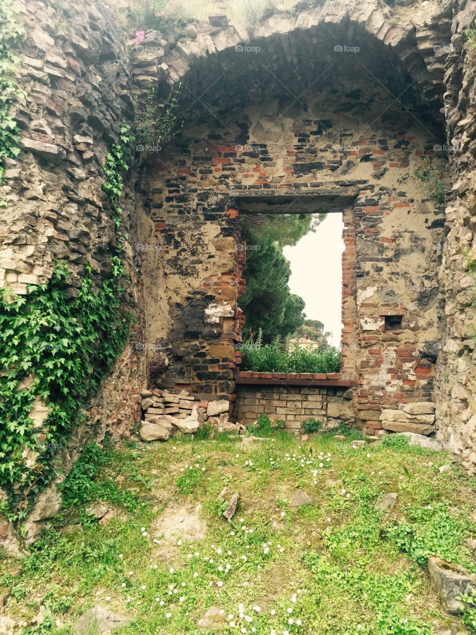Old fort wall in Italy 
