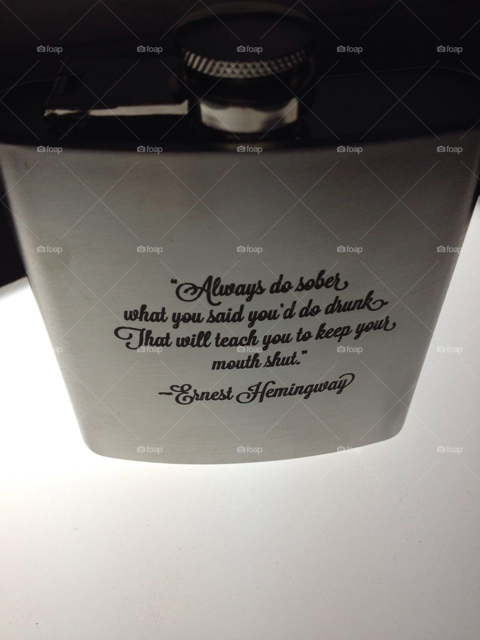 Ernest Hemingway flask quote