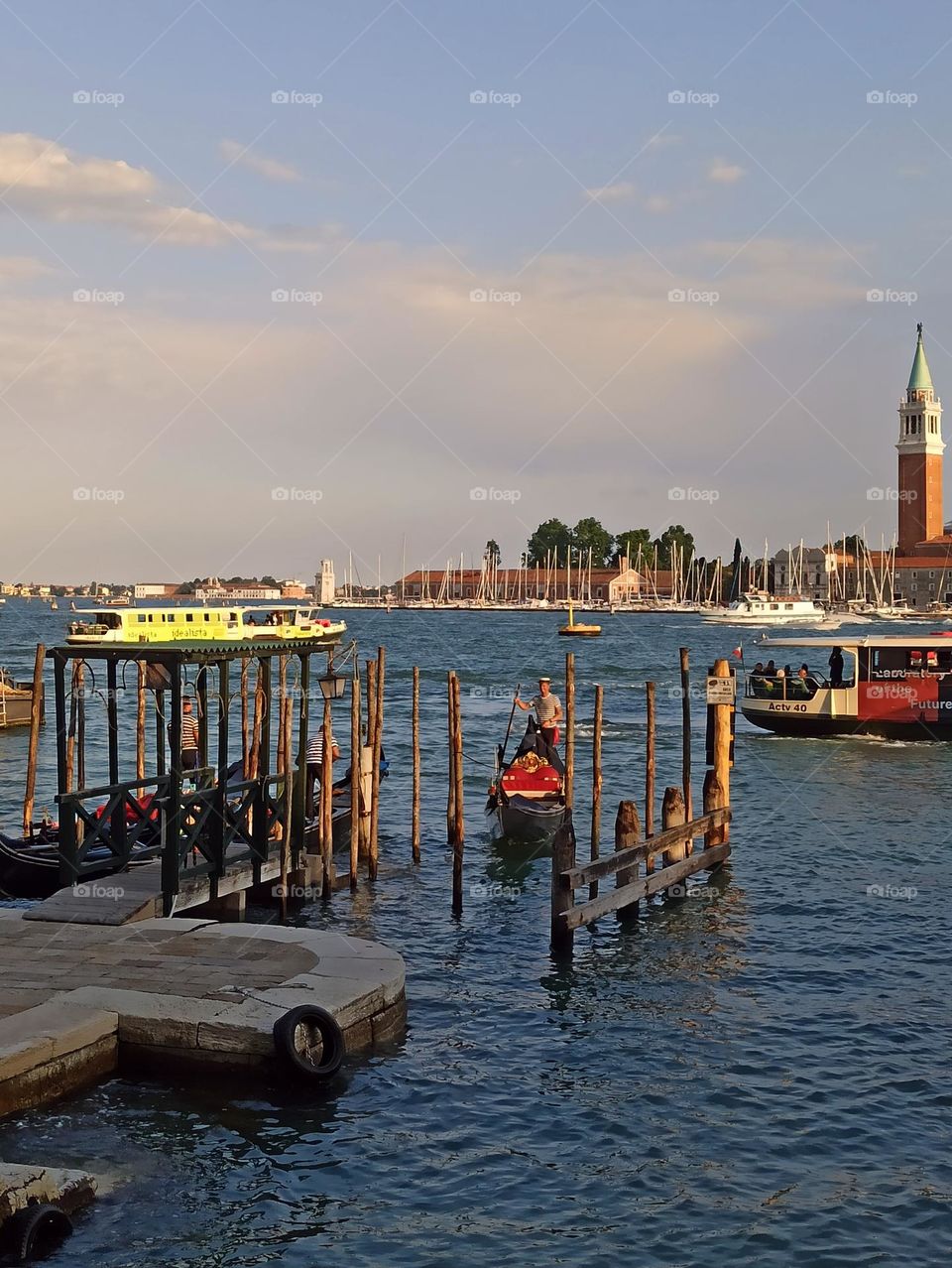 Venice, Gondolas, gondoliers, summer,