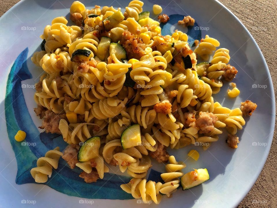 Rotini Pasta With Veal And Zucchini 