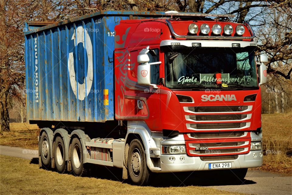 Scania truck with container