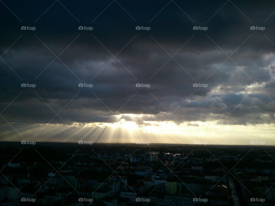 November sunrise in the Poland. Gorzów Wlkp.