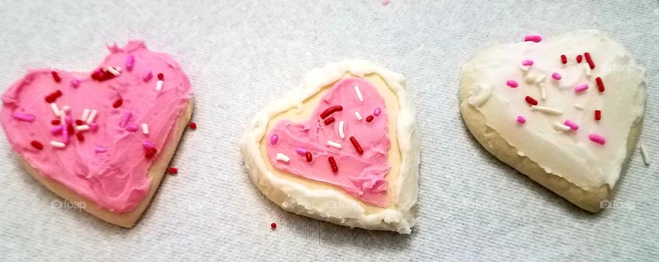 Homemade heart shape sugar cookies