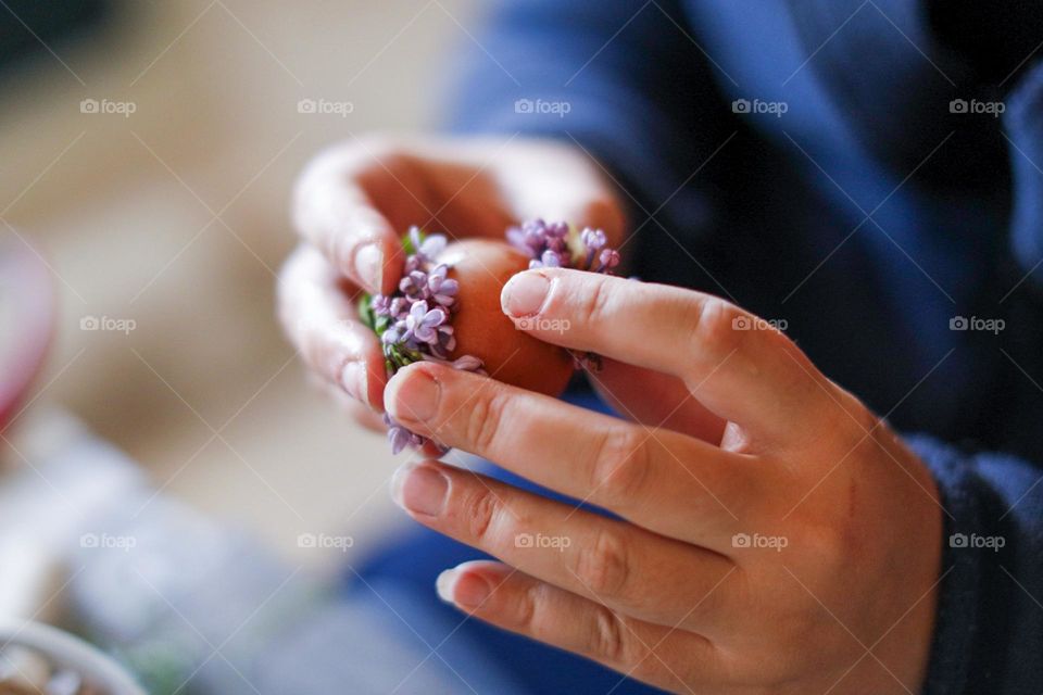 Painting Easter eggs