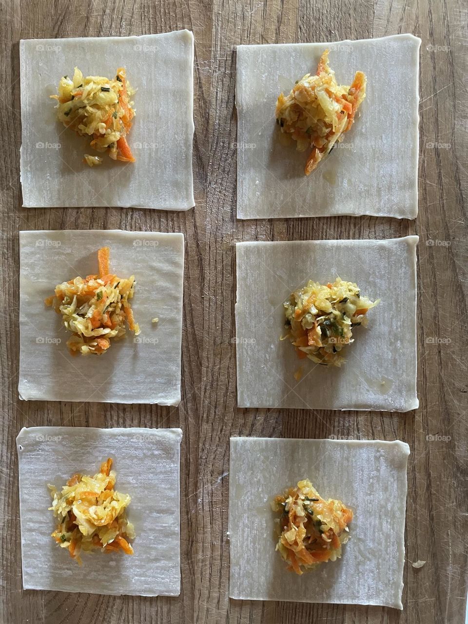 Yummy vegan potstickers in the making