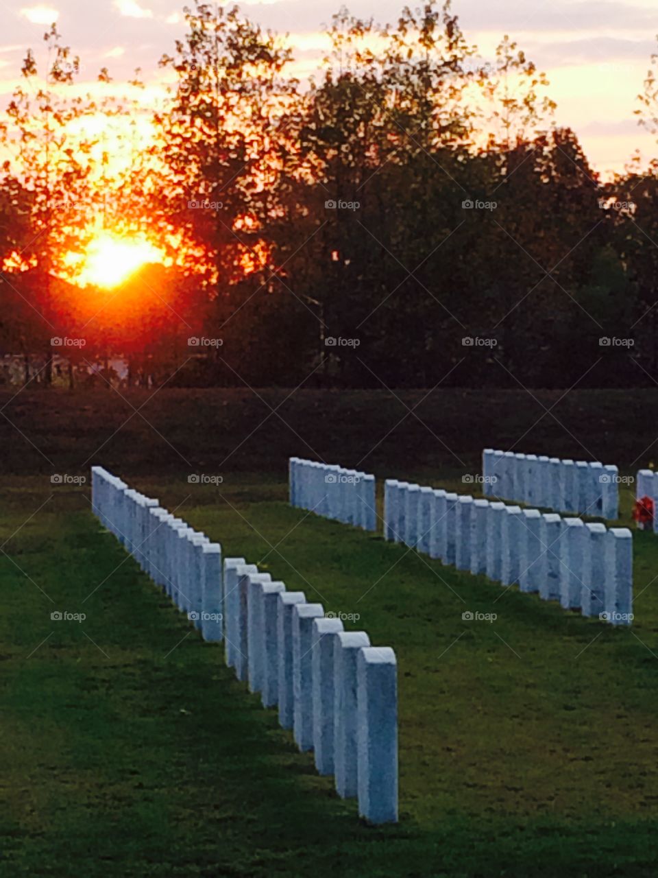 RIP. Sunrise at Arkansas Veteran's Cemetery 