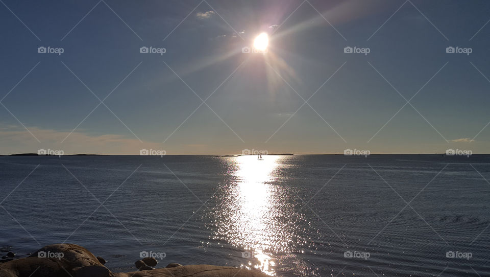 Sunrays over the sea