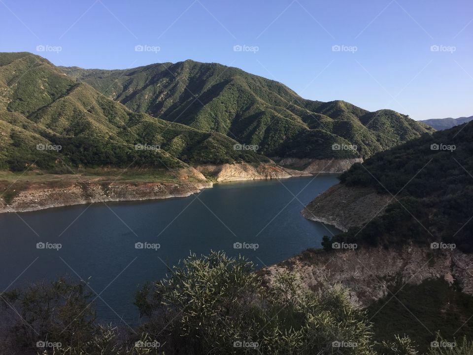 Lake in the foothills of Azusa California 