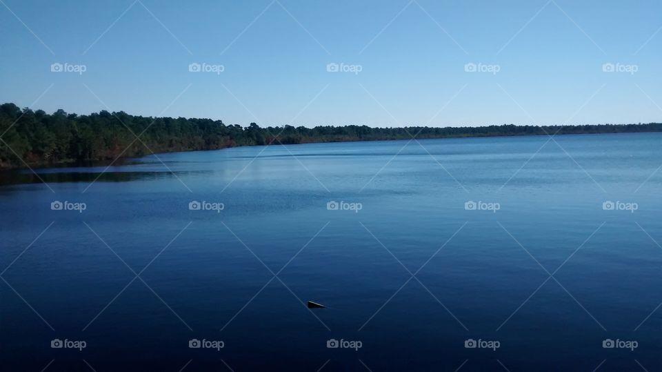 Across a calm lake