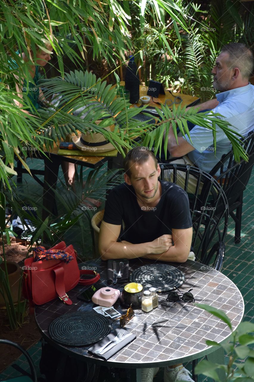 Enjoying lunch in Marrakech 