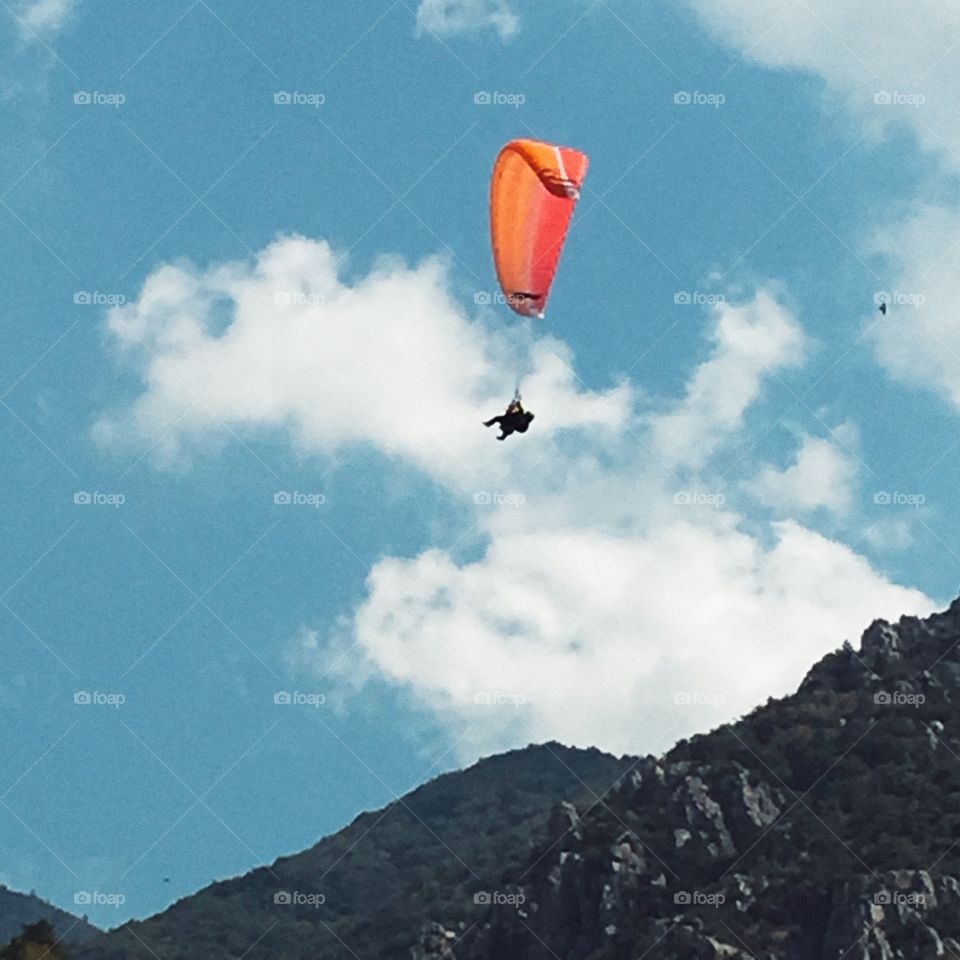 Paraglider in the sky