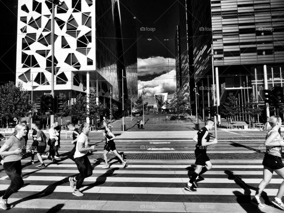 Running. Oslo Marathon in Norway.