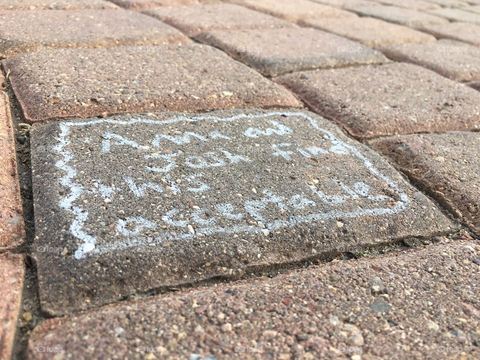 I went on a walk with my boyfriend, and he noticed that a paver in the path had been written on, and found it funny that it wasn't a regular love confession. I dubbed this picture "I find you acceptable" 
