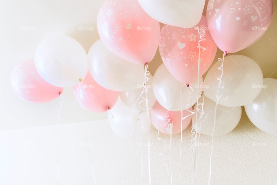 White and Pink Balloons