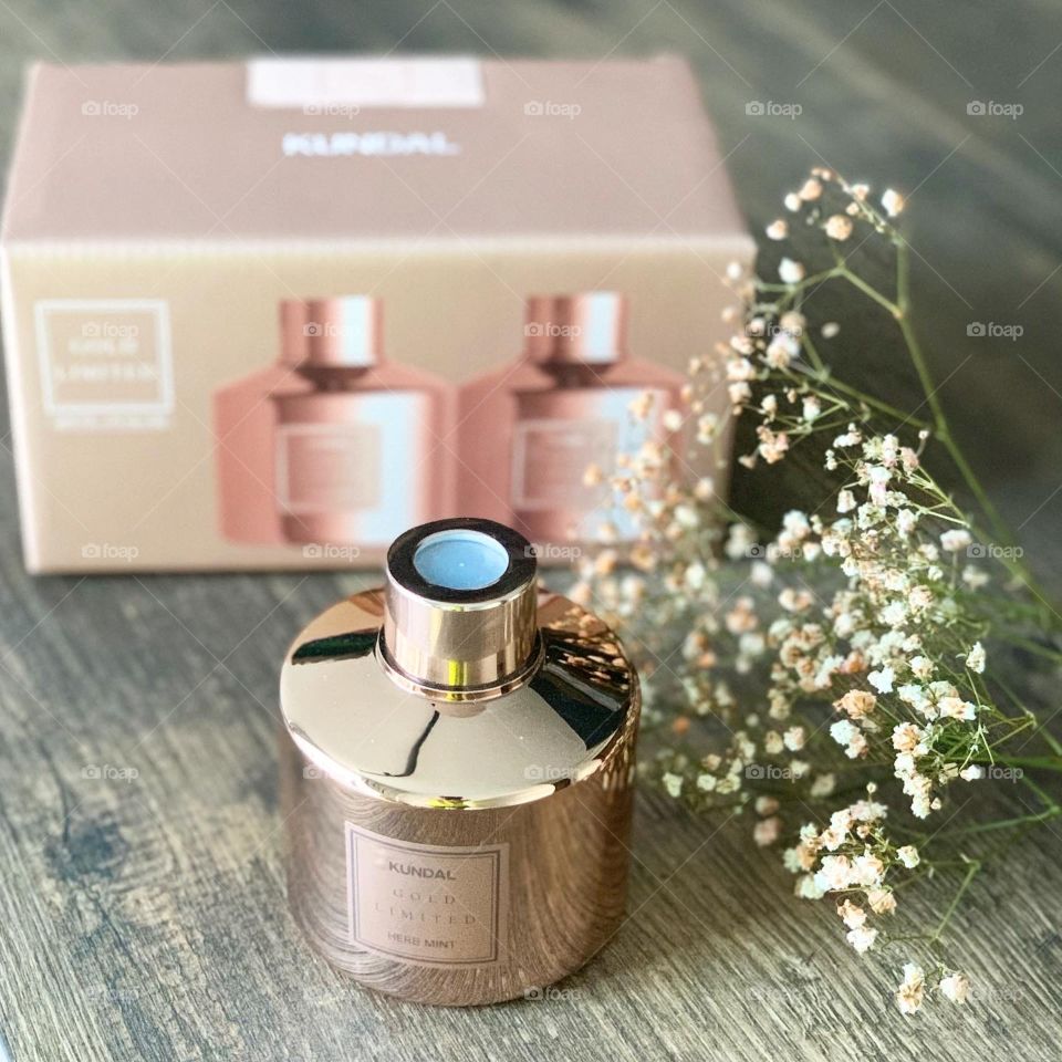 Light and Fresh herb mint diffuser in rose gold colour good for display in the cosy bedroom 