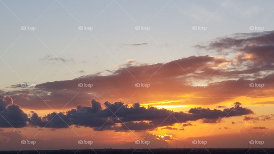 sunset over Fort Lauderdale, Florida