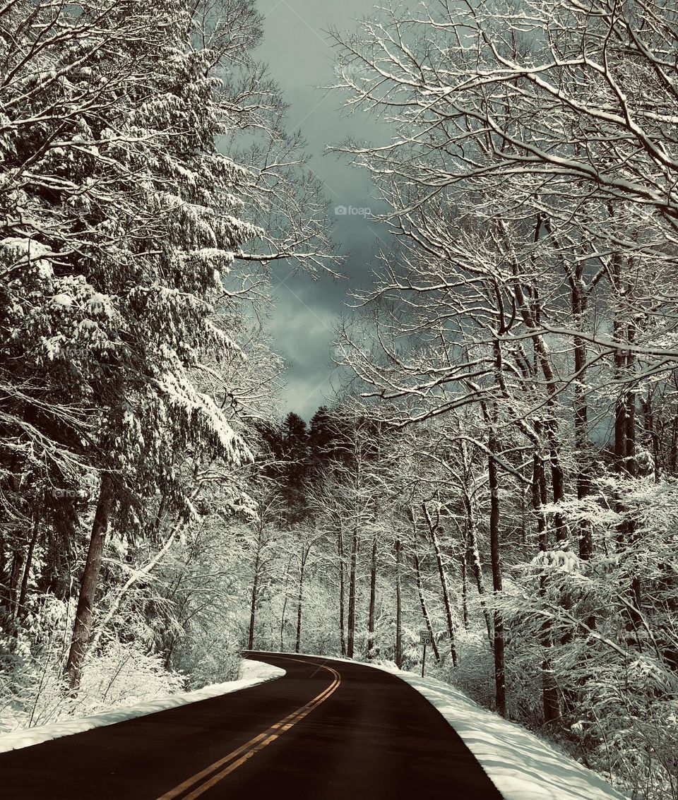 Winter in the smoky mountains 