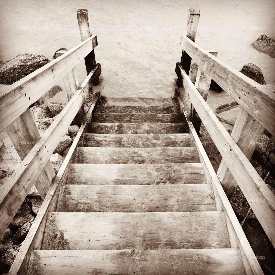 The rustics step to the beach. Inverloch Victoria Australia 