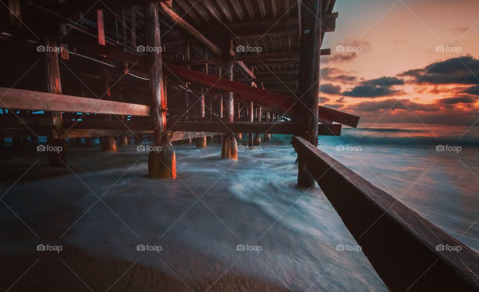 Crystal Pier, Pacific Beach, California - Long Exposure Shot at night during the blue hour. Stunning colors! 