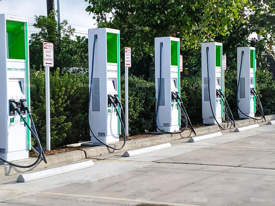 Electric car charging stations in the city