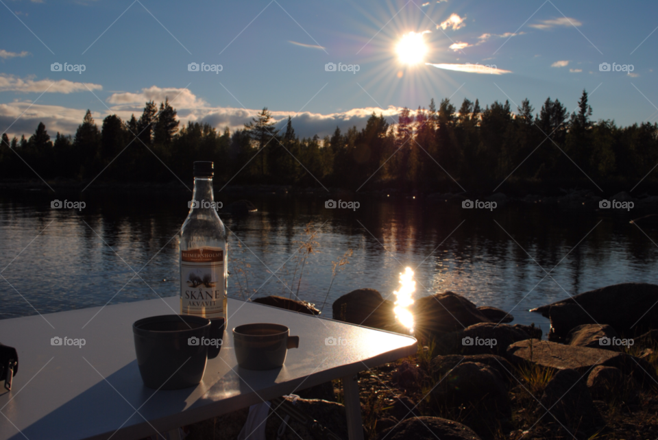 sweden table sunset lake by ninamaria