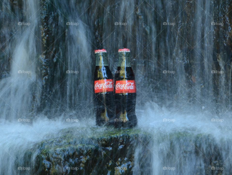 waterfalls with Coca-Cola