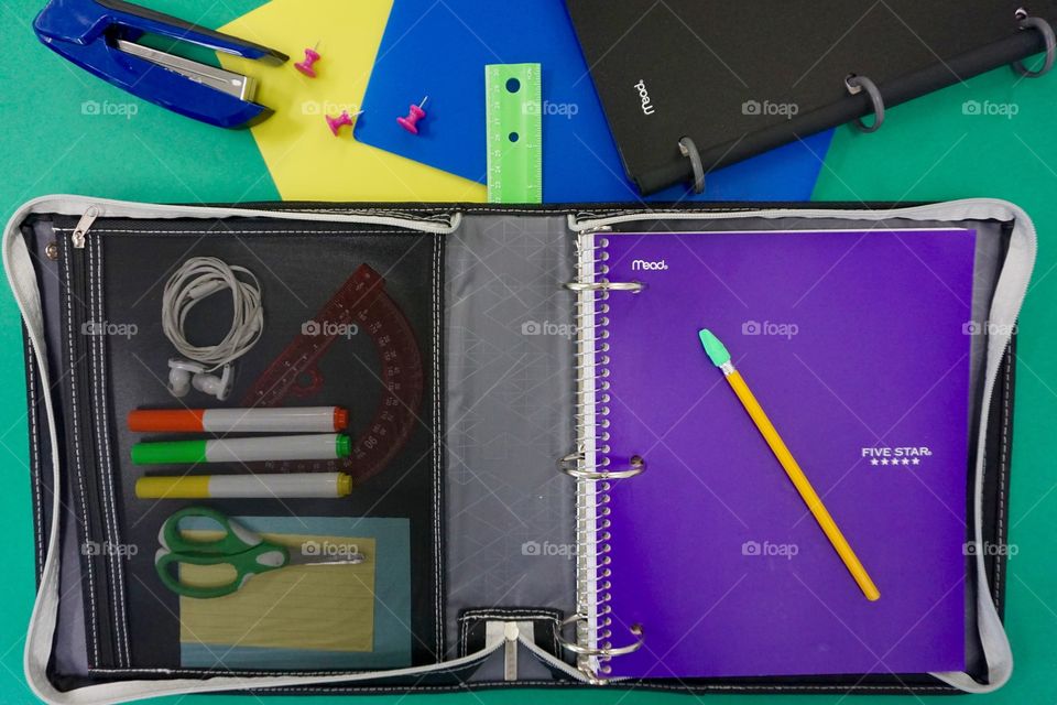 Binder open flat lay