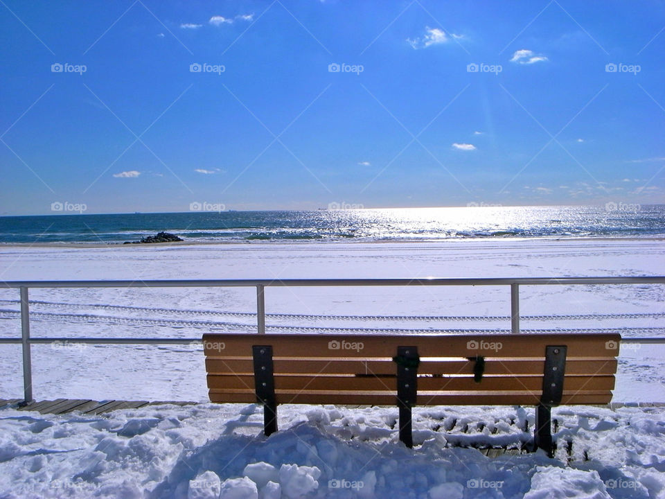 snow winter beach ocean by javidog